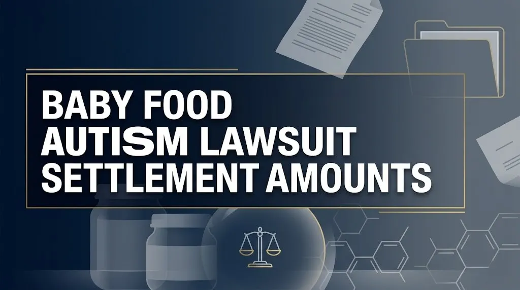 Baby food autism lawsuit settlement amounts 2026 payout guide legal banner