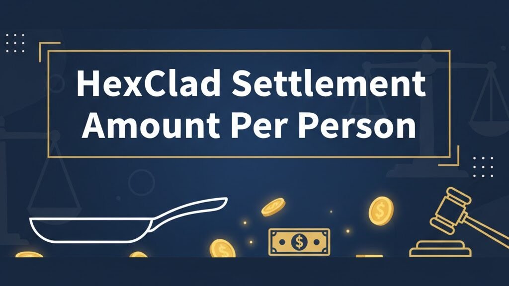 HexClad settlement amount per person 2026 payout guide banner with legal symbols and coins