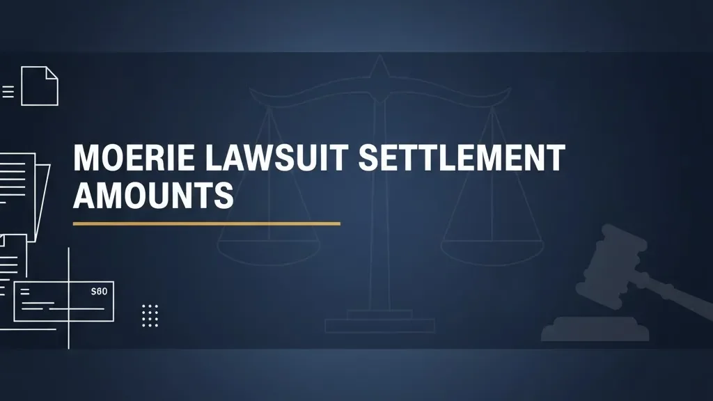Moerie lawsuit settlement amounts 2026 payout guide with legal documents and check imagery