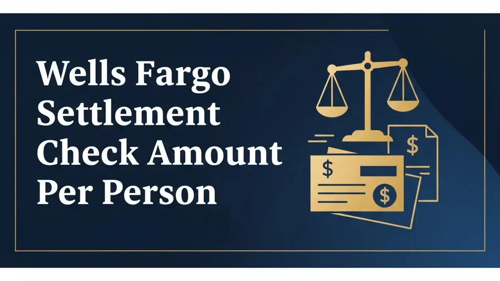 Wells Fargo settlement check amount per person guide with legal scales and payment documents