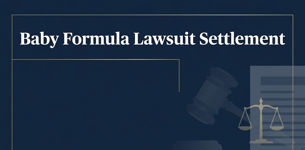 Baby formula lawsuit settlement 2026 legal guide banner with scales of justice imagery Baby formula lawsuit settlement 2026 legal guide banner with scales of justice imagery